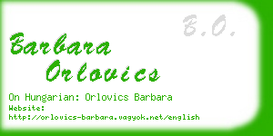 barbara orlovics business card